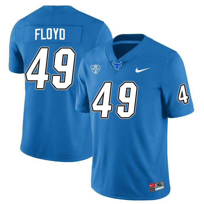 Buffalo Bulls #49 Byron Floyd College Football Jerseys Stitched-Blue